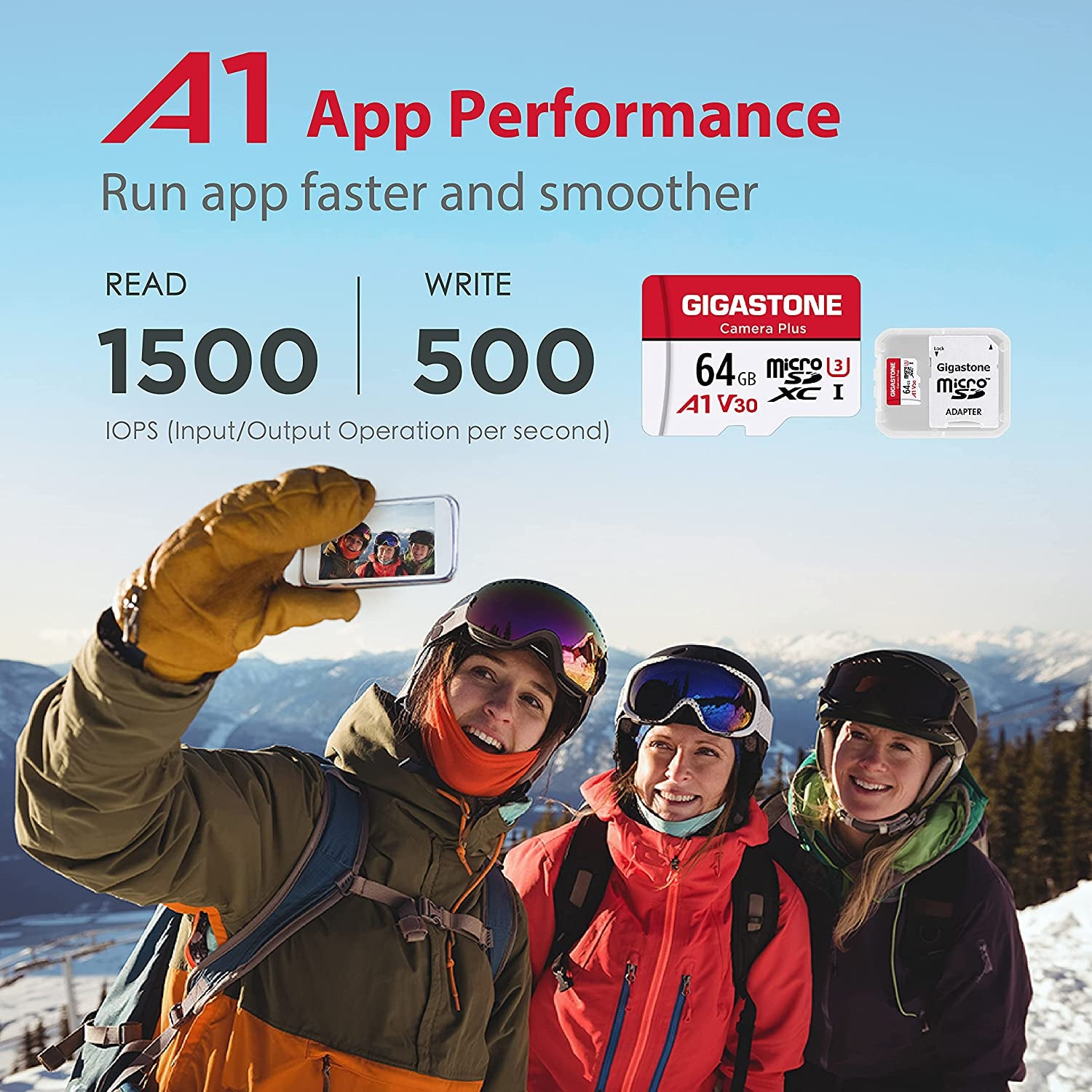 64GB Micro SD Card 2-Pack, Camera Plus, Microsdxc Memory Card for Wyze Cam, Security Camera, Smartphone, Fire Tablet, 4K Video Recording, UHS-I U3 A1 V30, 95Mb/S, with Adapter