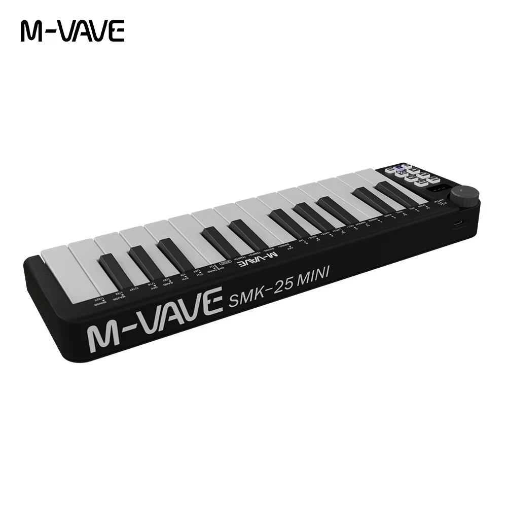 Smk-25Mini MIDI Keyboard Rechargeable 25-Key MIDI Control Keyboard Instrument Mini Portable USB Keyboard MIDI Controller